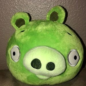 Angry Birds Big Round Green Pig! Soft Plush 7” x 9” Minion Commonwealth Toy EUC!